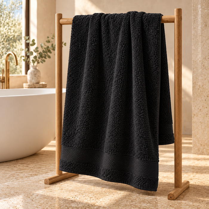 Sofia Cotton Bath Sheet 90×160 – Black