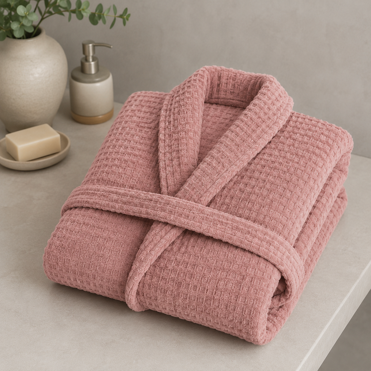 Egyptian Cotton Velvet Textured Bathrobe – Embossed Fabric - image 4