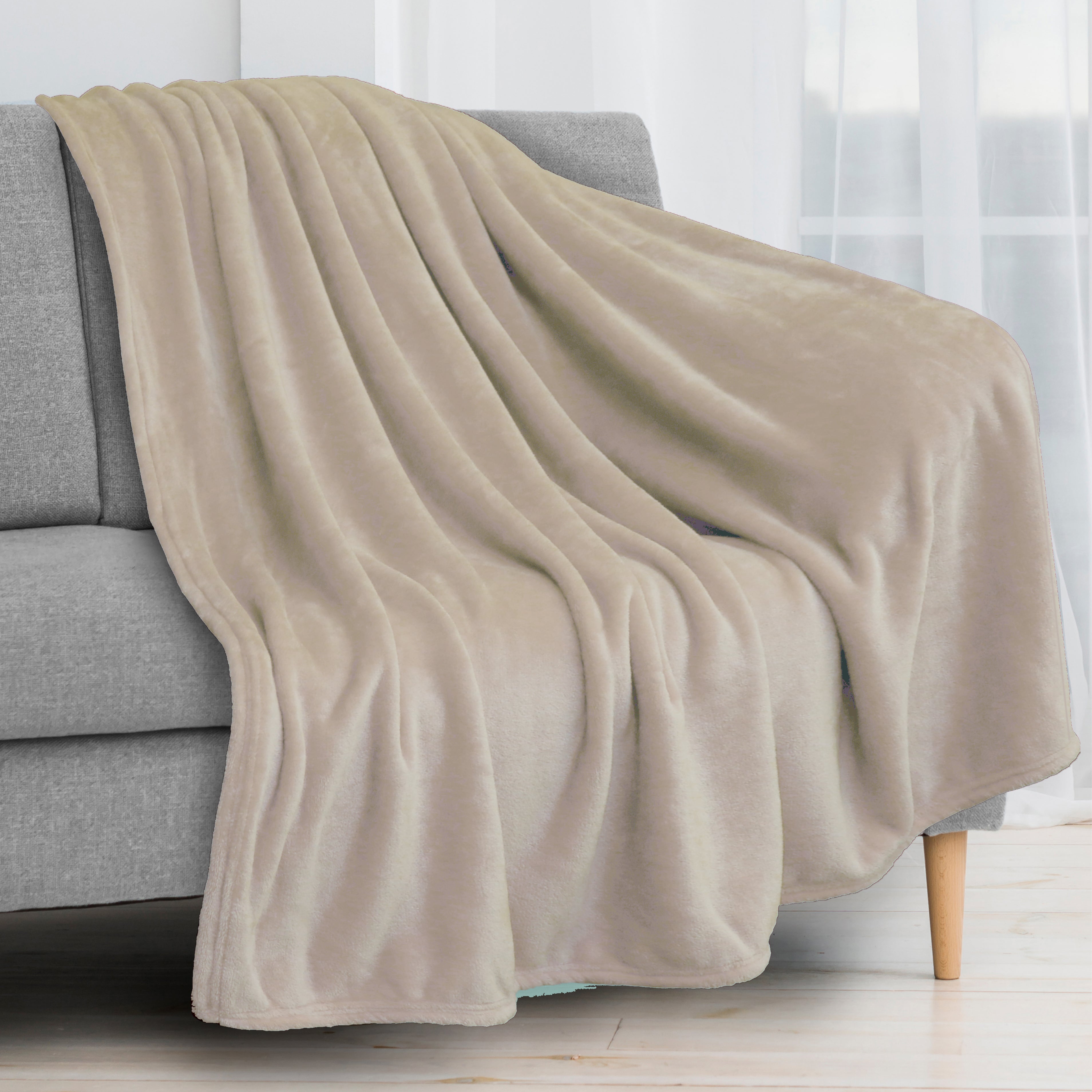 Soft Fleece Blanket – Light Beige, Fine Microfiber (140x200) - image 1