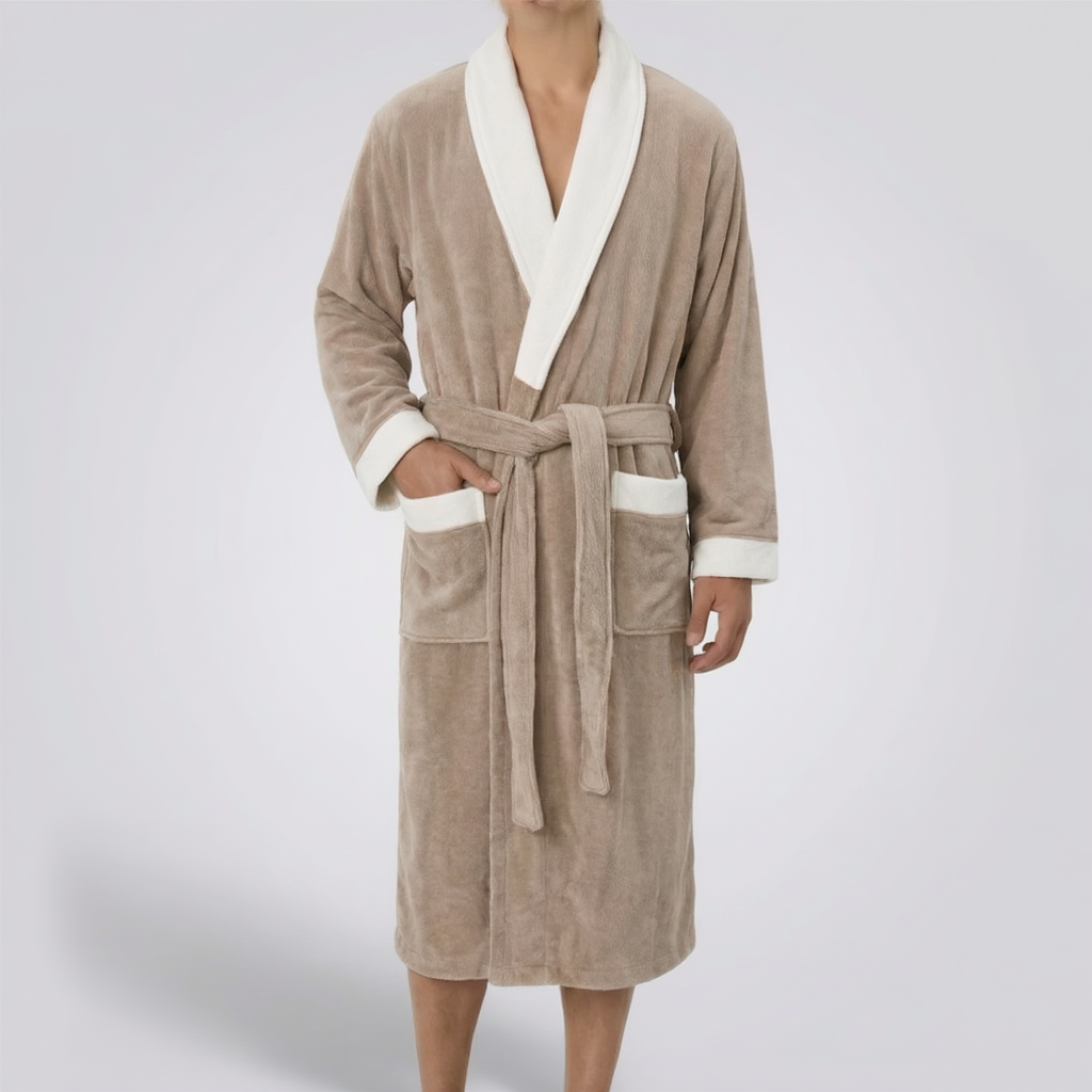 Premium Two-Tone Velvet Bathrobe - image 1