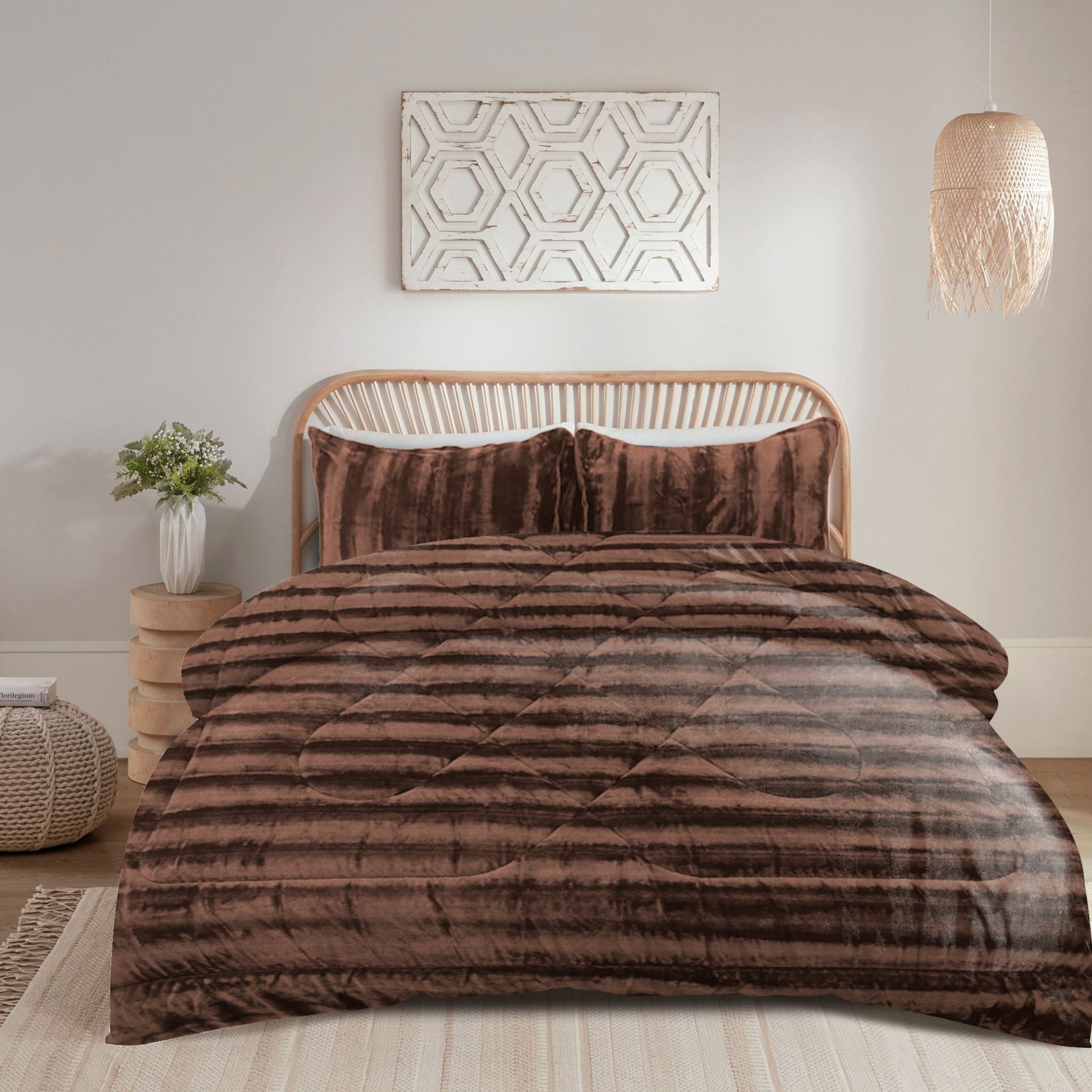 Blanket Duvet Set -Chocolate Brown 3 Pieces - image 1