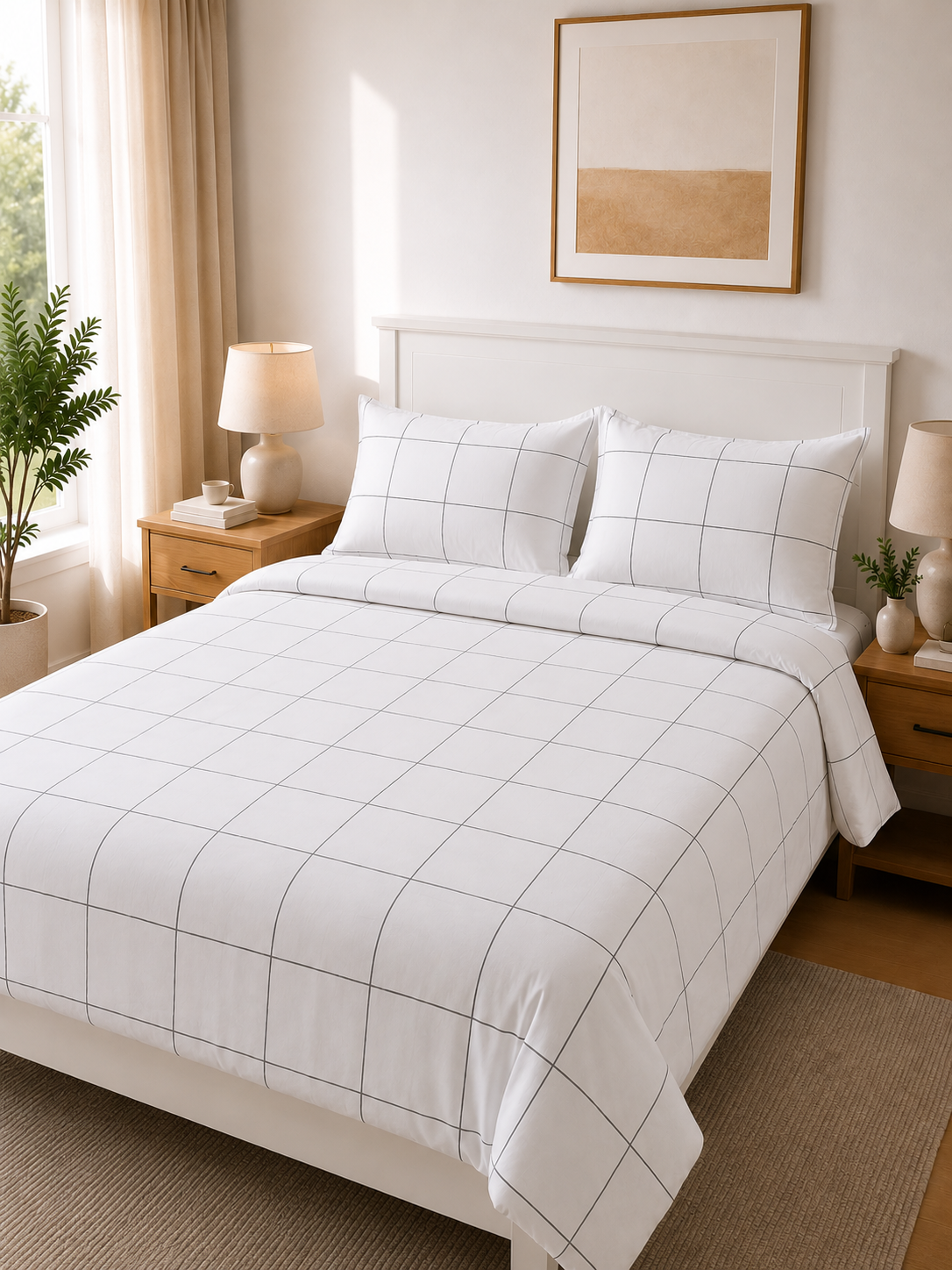 Cotton Duvet Cover Set - Quadra - image 1