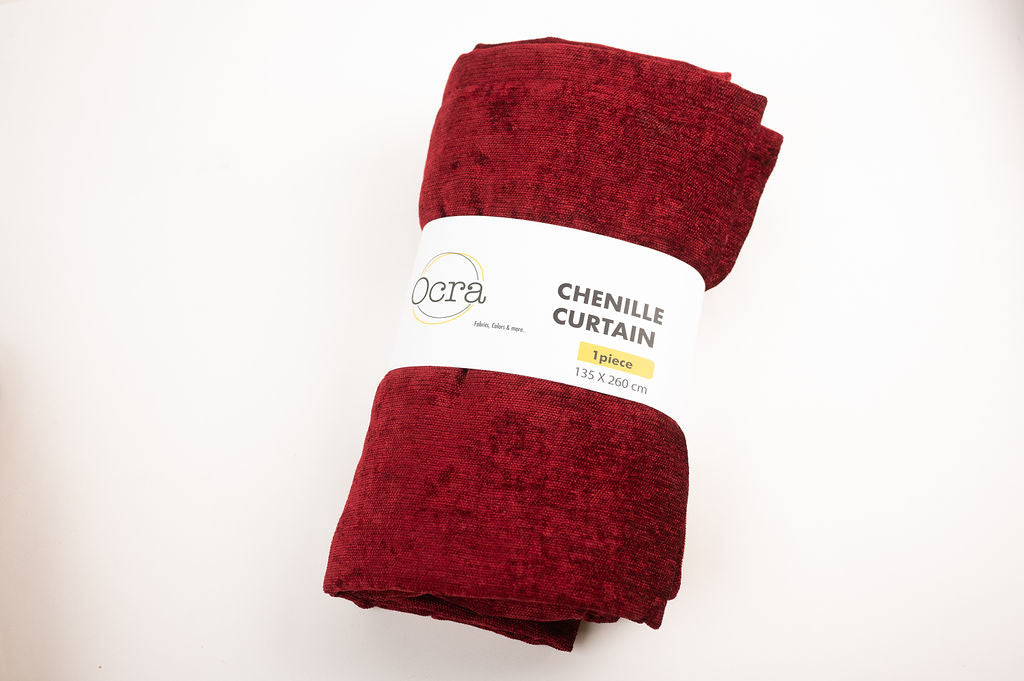 Diamond Solid Curtain – Burgundy, 100% Polyester (135x260cm) - image 2