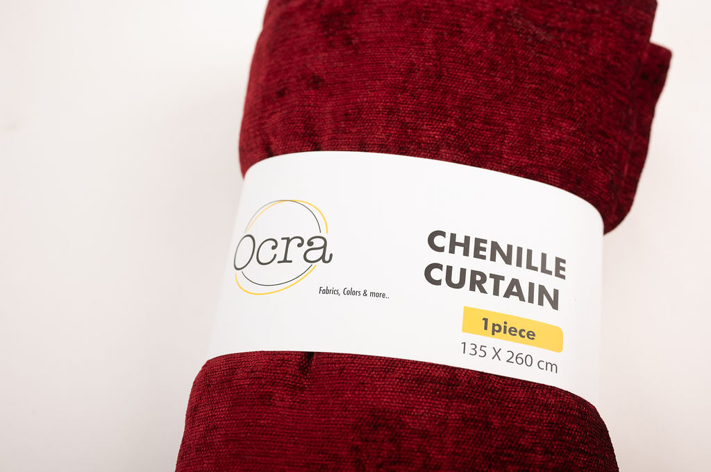 Diamond Solid Curtain – Burgundy, 100% Polyester (135x260cm) - image 5