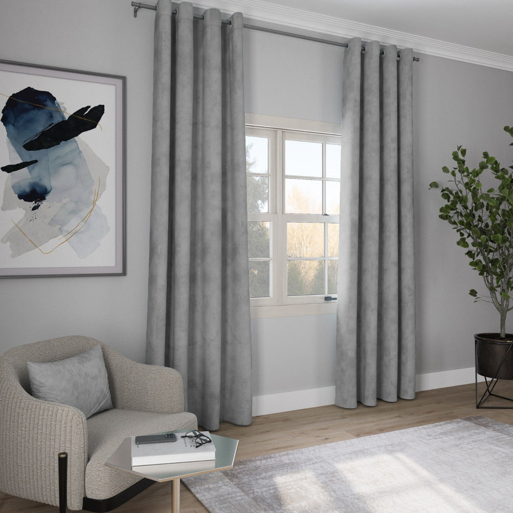 Velvet Curtain – Gray, 100% Polyester, 80% Sun Light Block (135x250cm) - image 6