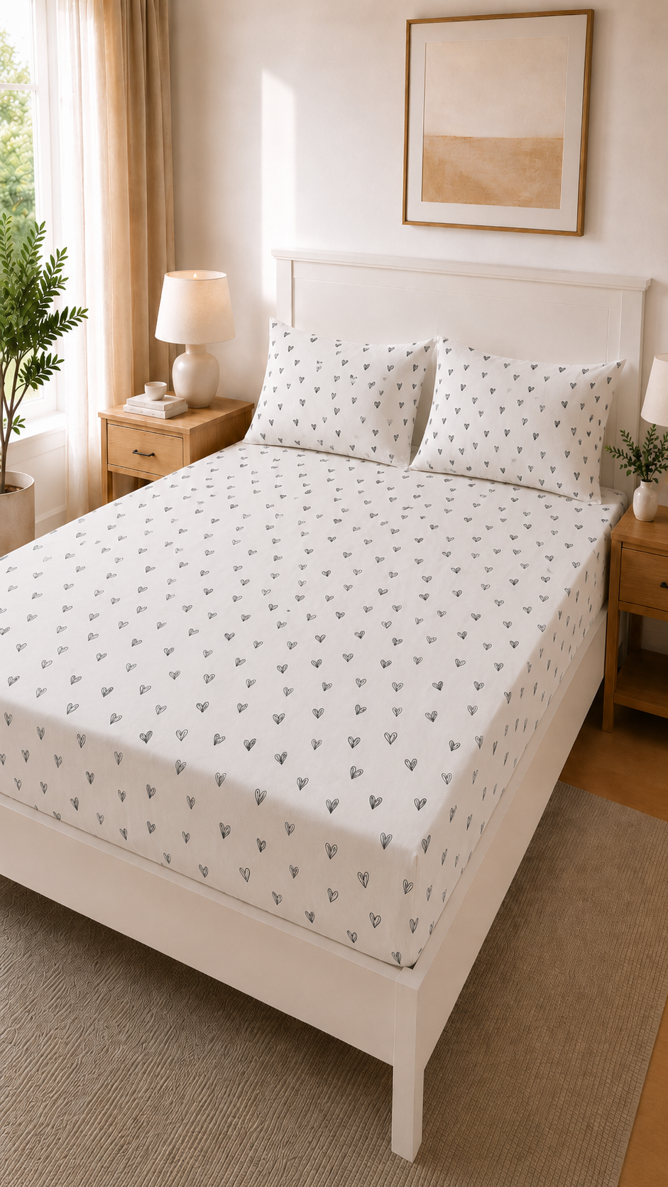 Cotton Bed Sheet Set - 3 Pieces  - Juliette - image 1