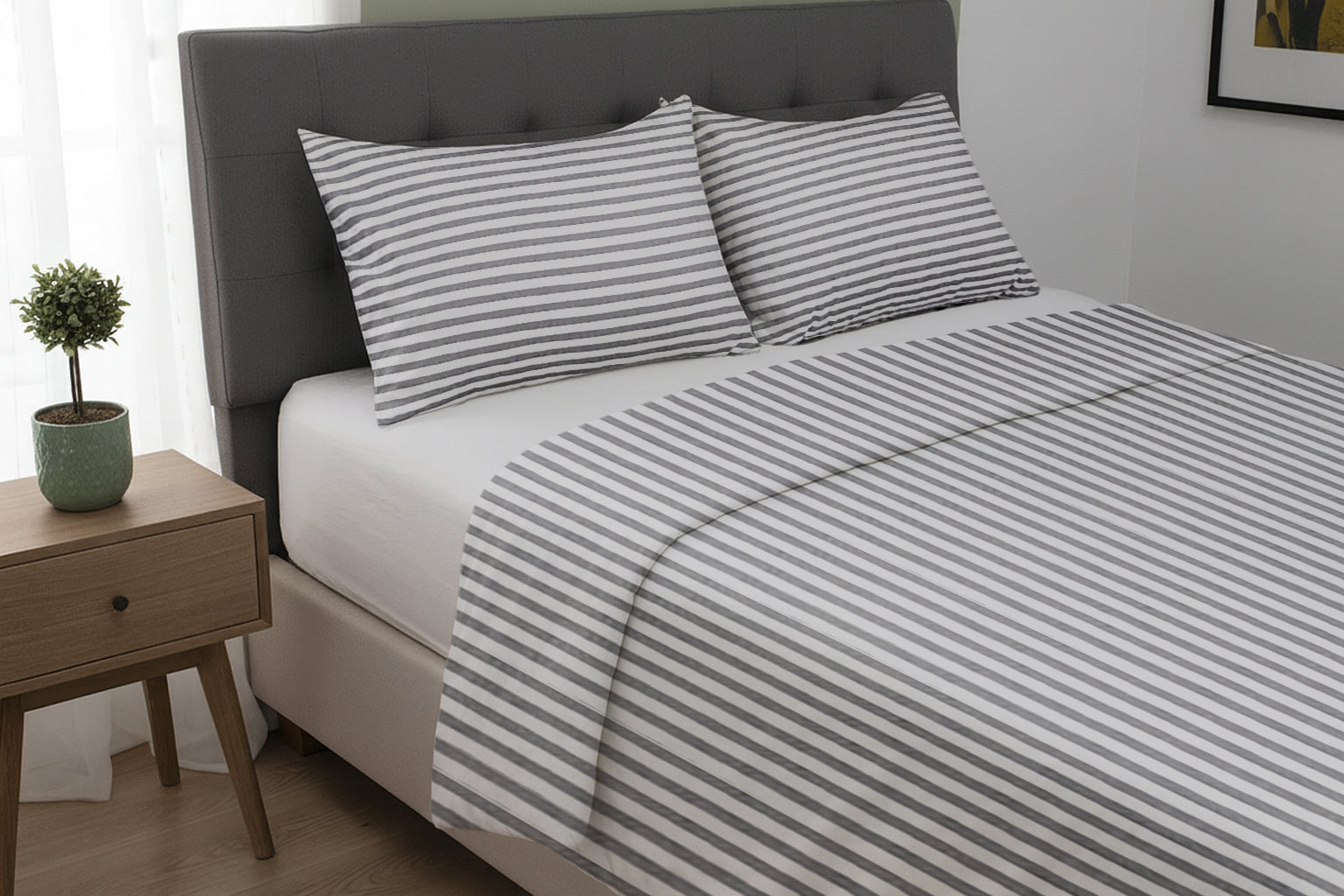 Lightweight Cotton Summer Duvet – Linea Stripe Design - image 1