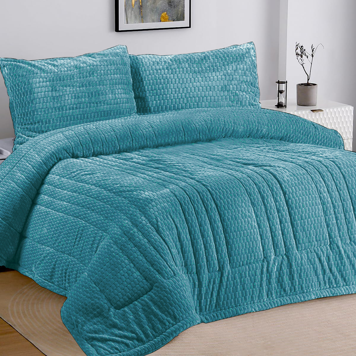Blanket Duvet Set -Turquoise 3 pieces - image 1