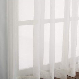 Wide Voile Sheer Curtain – White, 100% Polyester (280x250cm) - image 1