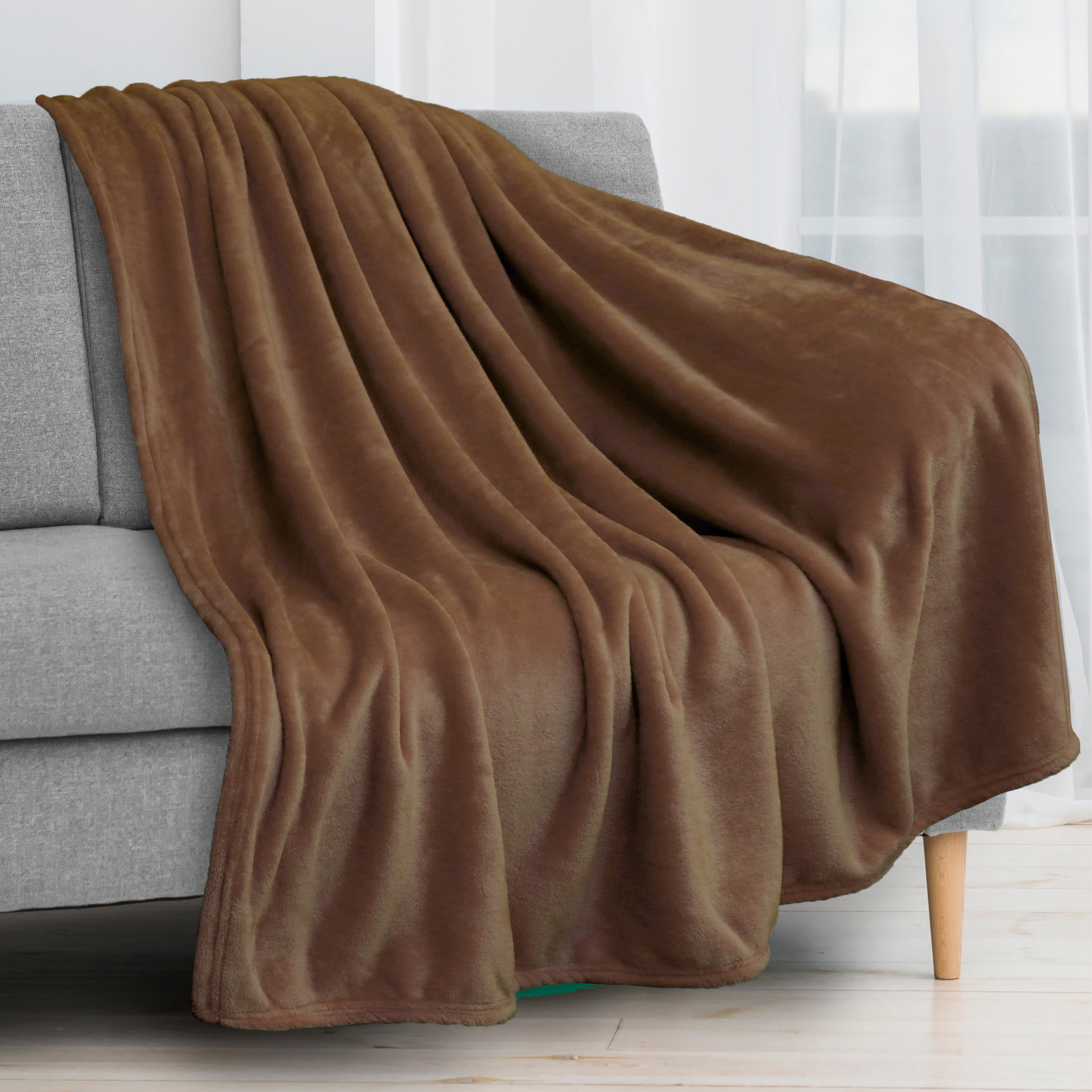 Soft Fleece Blanket – Brown, Fine Microfiber (140x200) - image 1