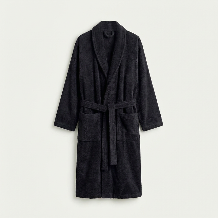 Cotton Bathrobe – Black