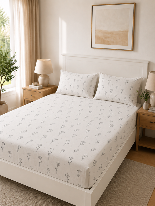 Cotton Bed Sheet Set - 3 Pieces  - Frosta - image 1