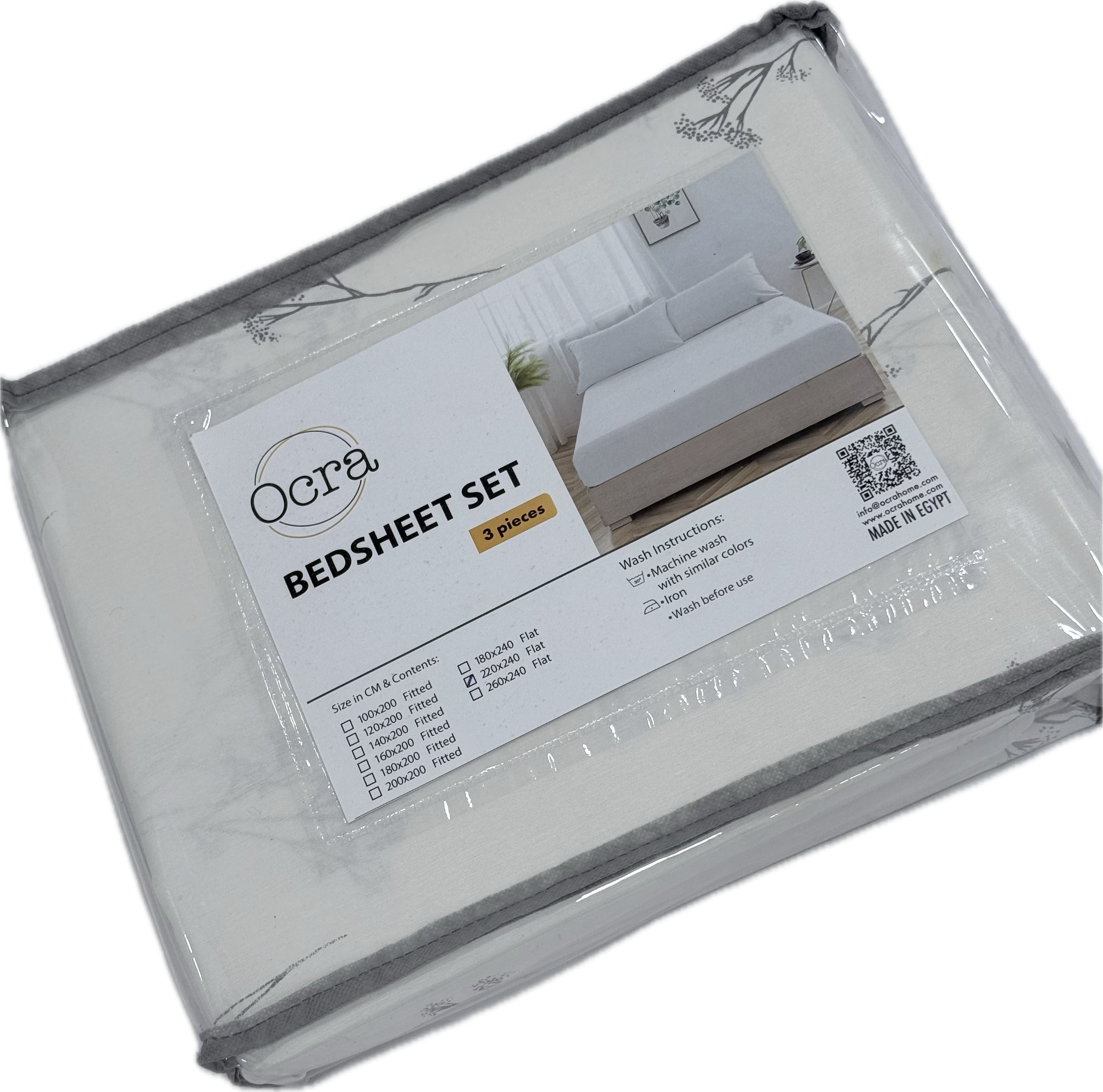 Cotton Bed Sheet Set - 3 Pieces  - Frosta - image 4