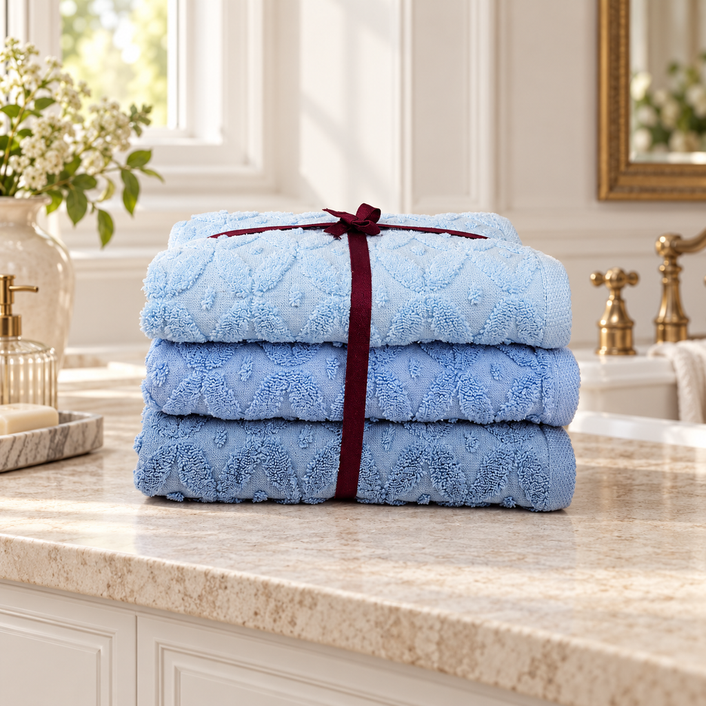 set 3 piece lifestyle product image | Giza Cotton Hub