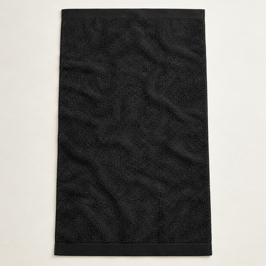 black Sofia 90x160 cm cotton bath sheet – unfolded full view