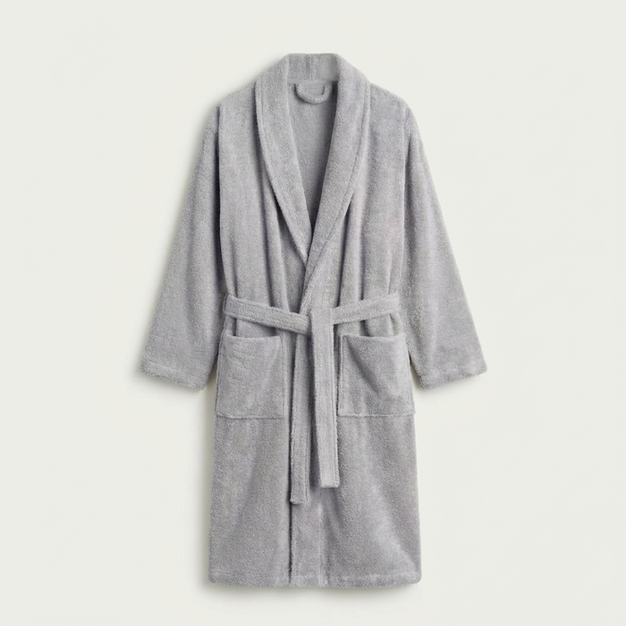 Cotton Bathrobe – Gray
