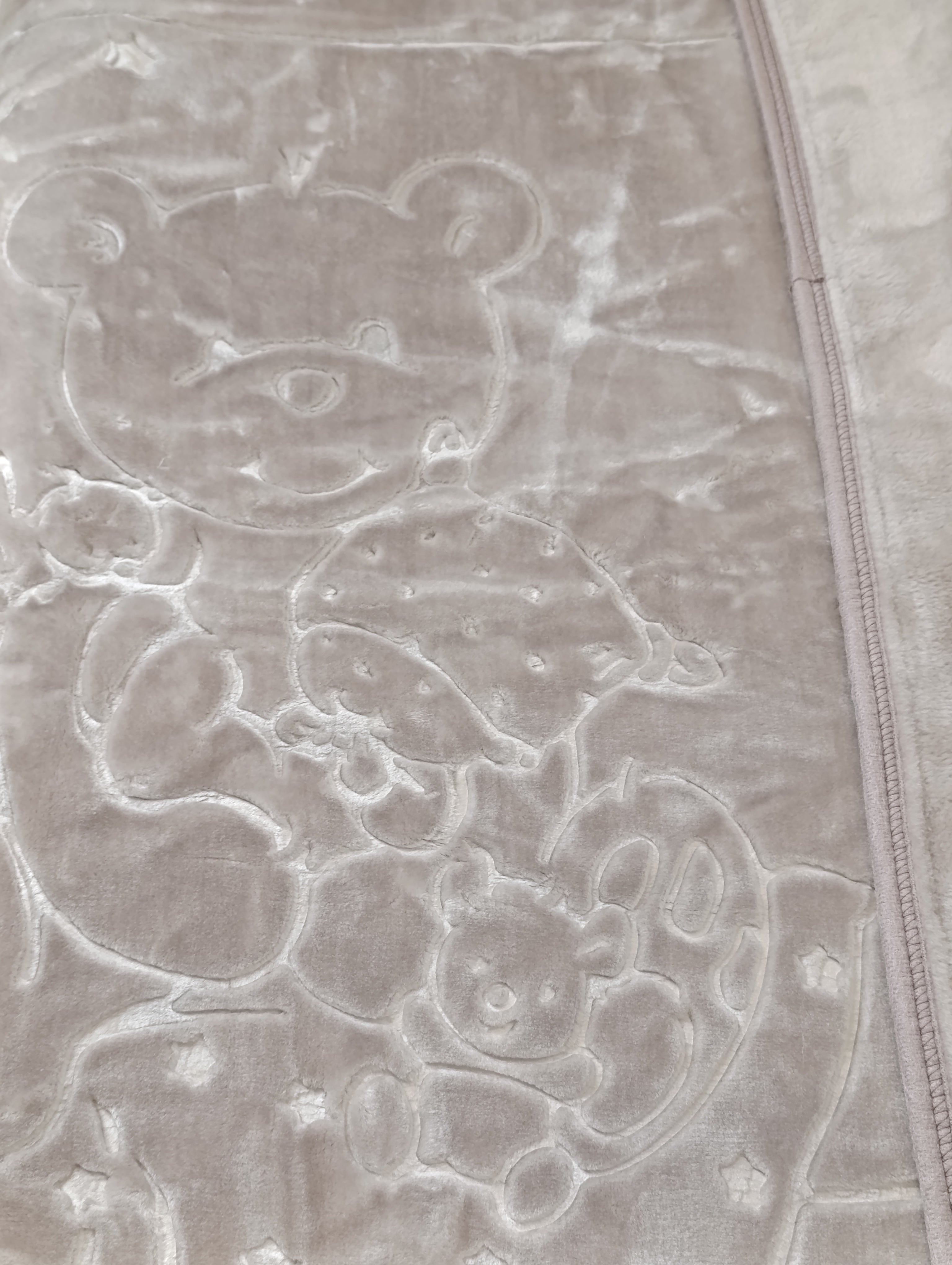 Soft Fleece Baby Blanket – Light Beige, Fine Microfiber (110x130) - image 2