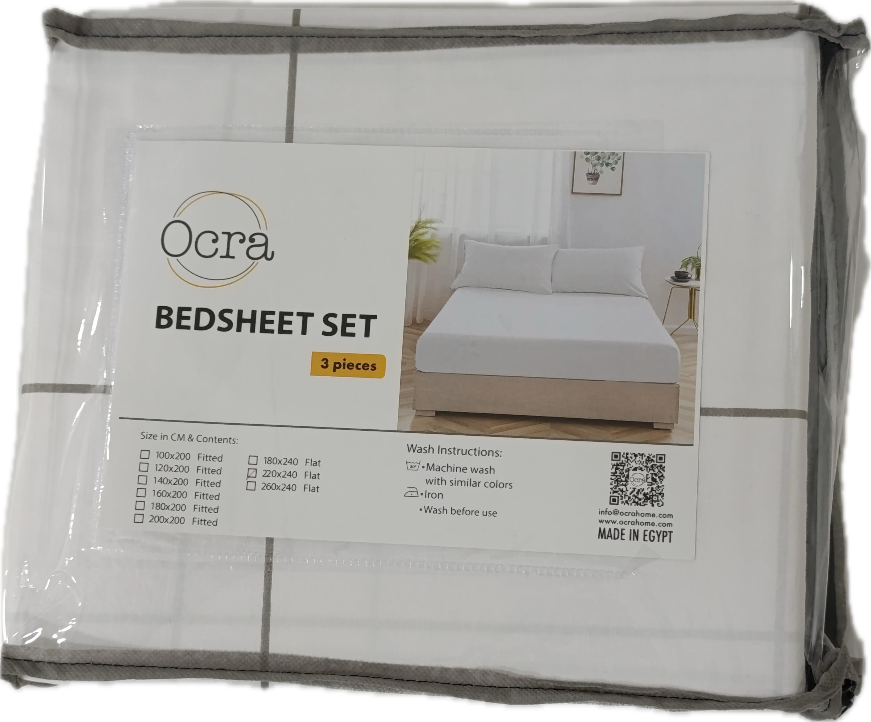 Cotton Bed Sheet Set - 3 Pieces  - Quadra - image 5